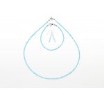 SVĚT KAMENŮ s.r.o. Stříbrná sada šperků topaz modrý fazetovaný 3 mm 00257565 – Zboží Mobilmania