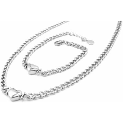 Steel Jewelry set náhrdelník a náramek srdce z chirurgické oceli SET220166 – Zboží Dáma