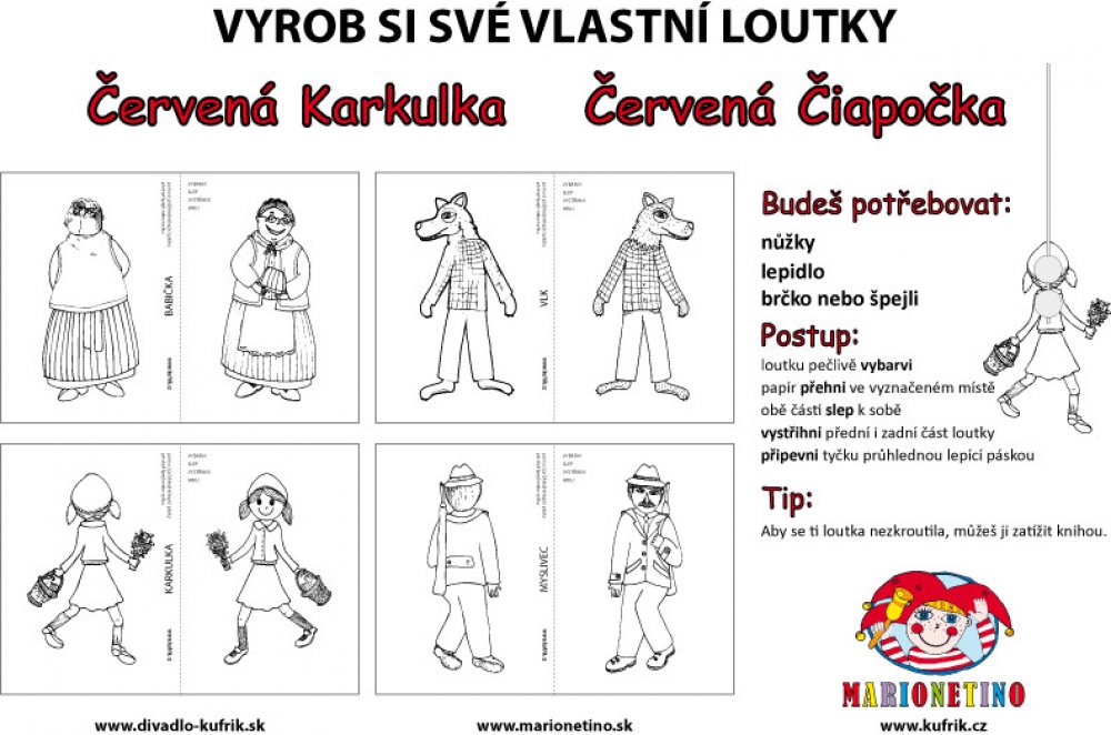 Marionetino Omalovánka Červená Karkulka- 4 loutky ke stažení |  Srovnanicen.cz
