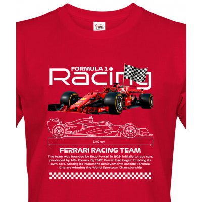 Pánské tričko F1 Ferrari Canvas pánské tričko s krátkým rukávem 2976 červená – Zboží Mobilmania