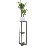 HowHomely STOJAN NA KVĚTINÁČ DOUBLE FRAME 100x24x24 cm ČERNÁ – Zboží Dáma