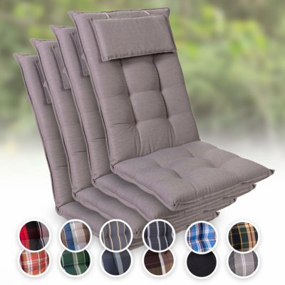 Blumfeldt Sylt, čalouněná podložka, podložka na židli, podložka na výše polohovací křeslo, polštář, polyester, 50 × 120 × 9 cm, 4 x čalounění (CPT10_10271262-4_)