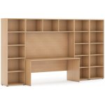 Sestavy knihoven Integro se stolem, nižší/širší, 3350x700/400x1923 mm, buk – Hledejceny.cz