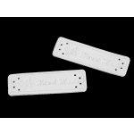 Eko kůže cedulka HAND MADE 15x50mm bílé – Zboží Dáma