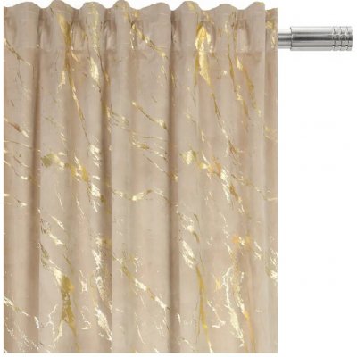 Fliying Sametový závěs na pásce L 786 béžový/zlatý, 140x250 cm(cena za 1 kus) – Zboží Mobilmania