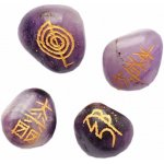 Nefertitis Reiki sada kamenů ametyst se symboly Reiki NF10803 - 4 x cca 2,2 až 2,8 cm – Hledejceny.cz