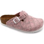 LEON 4260 dámské zdravotní korkové teplé pantofle růžová