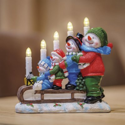 EMOS LED dekorativní svícen sněhuláci na saních časovač DCAW15 – Zboží Dáma