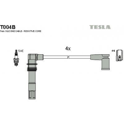 TESLA Sada kabelů pro zapalování T004B – Hledejceny.cz