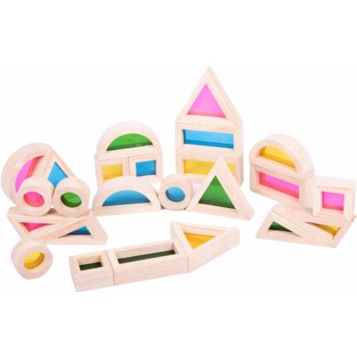 TickiT Dřevěné duhové kostky 24 ks – Sleviste.cz