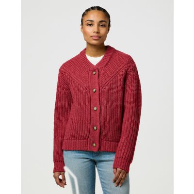 LEE Dámský svetr WRANGLER 112370797 WESTERN CARDIGAN Earth Red – Hledejceny.cz