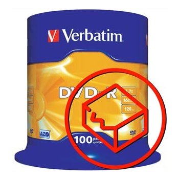 Verbatim DVD-R 4,7GB 16x, Advanced AZO, cakebox, 100ks (43549)