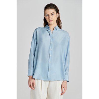 Gant relaxed silk shirt modrá – Zboží Dáma