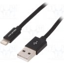 Qoltec 50423 Lightning / USB, strengthened, 1,5m, černý