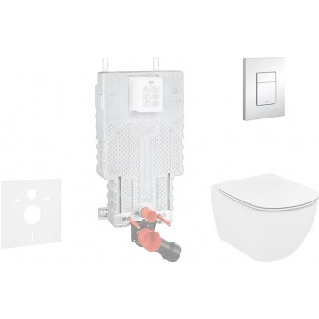 Grohe Uniset tlačítko Skate Cosmo chrom WC Ideal Standard + sedátko 38643SET-KU