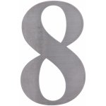Nerezové domovní číslo 0-9 s výškou 156mm, tloušťka 1,5mm s 3M páskou pro přilepení Číslo: 8 – Hledejceny.cz