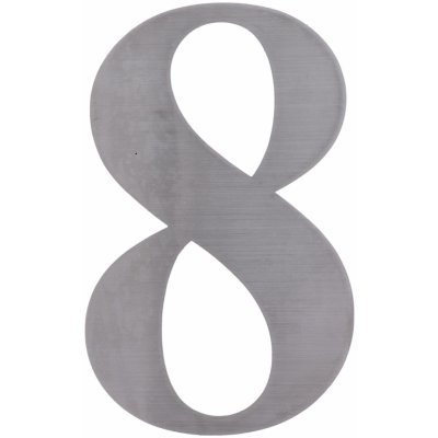 Nerezové domovní číslo 0-9 s výškou 156mm, tloušťka 1,5mm s 3M páskou pro přilepení Číslo: 8 – Hledejceny.cz