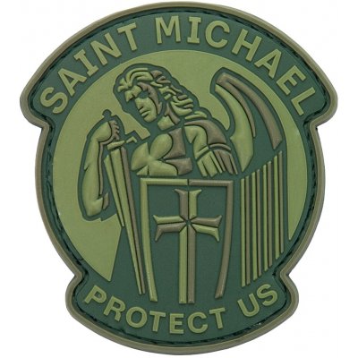 Plastové 3D patche 3D gumová nášivka SAINT MICHAEL PROTECT US Patch Zelená – Zboží Dáma