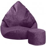 Aga sedací vak Terra XXXL + podnožník fialový – Zboží Mobilmania
