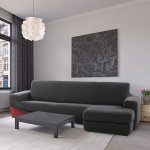 Nueva Textura strečový potah na sedačku s otomanem vpravo Niagara antracitový 200 - 300 cm – Zbozi.Blesk.cz