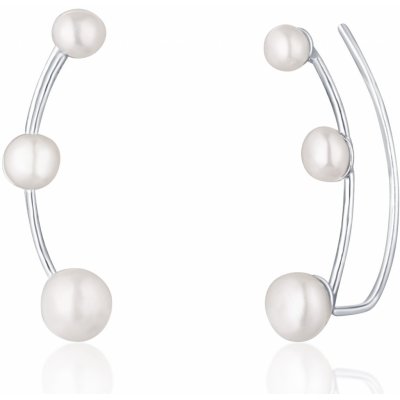 JwL Luxury Pearls podélné stříbrné náušnice s říčními perlami JL0794 – Zboží Mobilmania