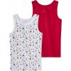 Dětské spodní prádlo Lupilu dívčí košilka s BIO bavlnou červená/bílá