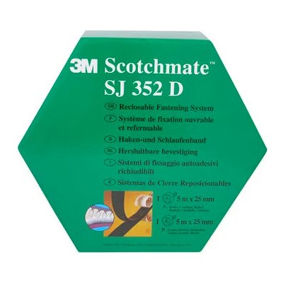 SJ 352D, 3M Hook & Loop háčky a smyčky, černý, 25 mm x 5 m x 2 role – Hledejceny.cz