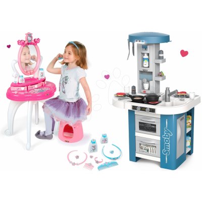 Smoby Set kuchyňka s technickým vybavením Tech Edition elektronická s kosmetickým stolkem Hello Kitty