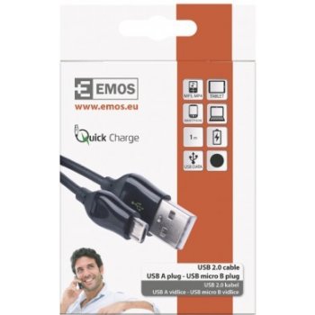 Emos SM7004B USB 2.0 A/M - micro B/M, 1m, černý