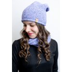 Italy fashion zimní set čepice a nákrčník MELÍR Modrorůžový melír – Sleviste.cz