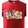 Dětské tričko Canvas dětské tričko Psi červená