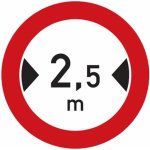 Značka Zákaz vjezdu vozidel, jejichž šířka přesahuje vyznačenou mez, samolepicí fólie, Ø 450 mm – Hledejceny.cz