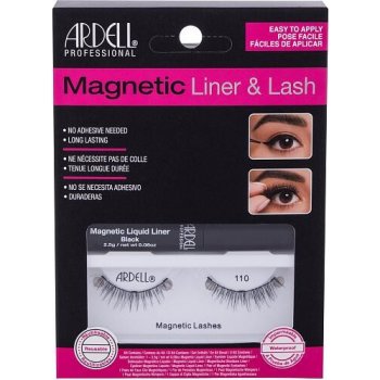 Ardell Magnetic Liner & Lash Demi Wispies Black 1 pár + magnetická gelová linka 2 g Black + štěteček na linku