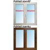 Okno SMART Dvoukřídlé plastové okno 150x150 Zlatý dub / Bílá, Otevíravé i Otevíravé a sklopné