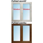 SMART Dvoukřídlé plastové okno 150x150 Zlatý dub / Bílá, Otevíravé i Otevíravé a sklopné – Zbozi.Blesk.cz