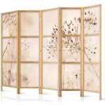 Fabulo Dřevěný paraván 5-dílný Sušené květiny 172 x 225 cm potisk na jedné straně paravánu – Zboží Dáma
