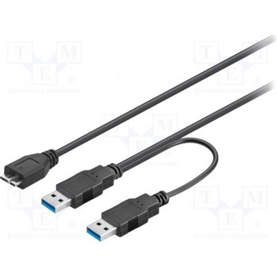 Goobay 95746 USB 30, USB A vidlice x2,USB B micro vidlice, 0,3m