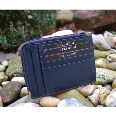 Bellugio Pouzdro na doklady a karty se zipem modré – Zboží Živě