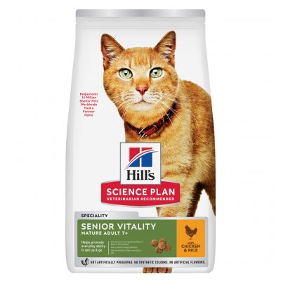 Hill's Science Plan Senior Vitality pro starší kočky s kuřecím a rýží 7 kg – Hledejceny.cz