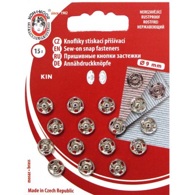 Kovová patentka 9mm stříbrná 15ks vel. 1 – Zboží Dáma