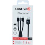 Swissten 72501101 MFi Textile 3in1, 1,2m – Zboží Mobilmania