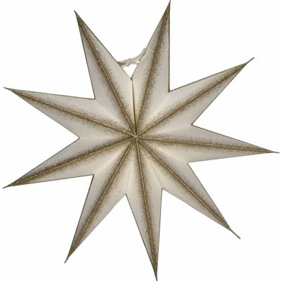 House Doctor Dekorativní papírová hvězda 9 Point Champagne Ø 30 cm, krémová barva, papír – Hledejceny.cz