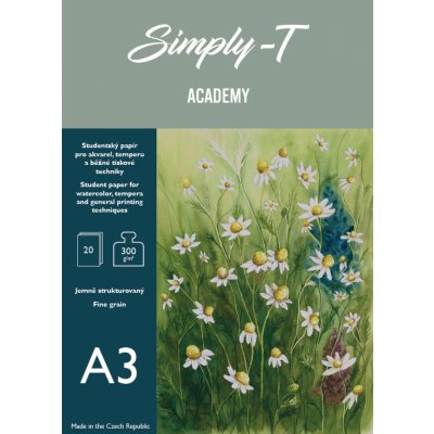 Simply-T Skicák pro akvarel v lepené vazbě A3 FG 300g 20 listů – Zboží Dáma