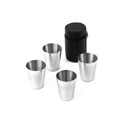 Panáky MagicHome, sada, nerez, v koženkovém pouzdru, 4x30 ml – Hledejceny.cz
