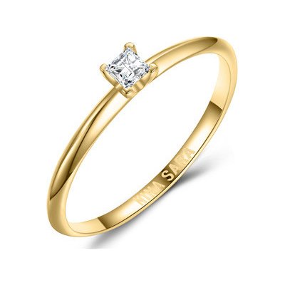 Nina Sara Zlatý zásnubní prsten s diamantem NS613D YG – Zboží Mobilmania