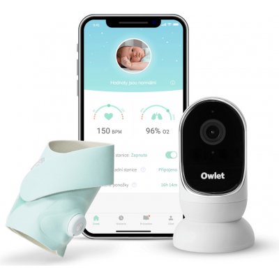 Owlet Monitor Duo - Cam 2 Kamera White & Smart Sock 3 Chytrá ponožka Original Mint – Hledejceny.cz