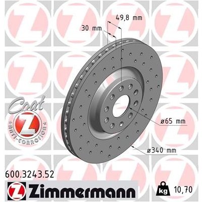 Brzdový kotouč ZIMMERMANN 600.3243.52 | Zboží Auto
