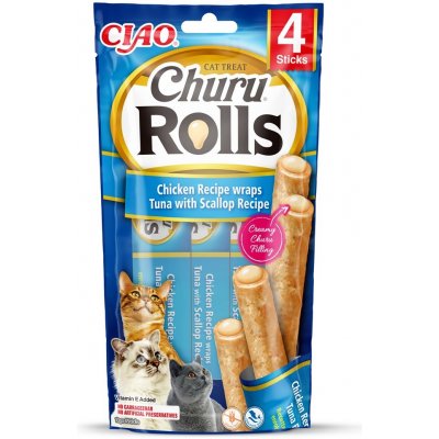 Churu Rolls Chicken wraps & Tuna Scallop 4 x 10 g – Zbozi.Blesk.cz