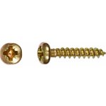 Uni vrut s půlkulatou hlavou PZ2 plný závit žlutě pozinkovaný 4,5 x 16 mm, 20 ks – Hledejceny.cz