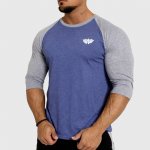 Pánské 3/4 tričko Iron Aesthetics Raglan blue/grey Modrá – Zboží Dáma